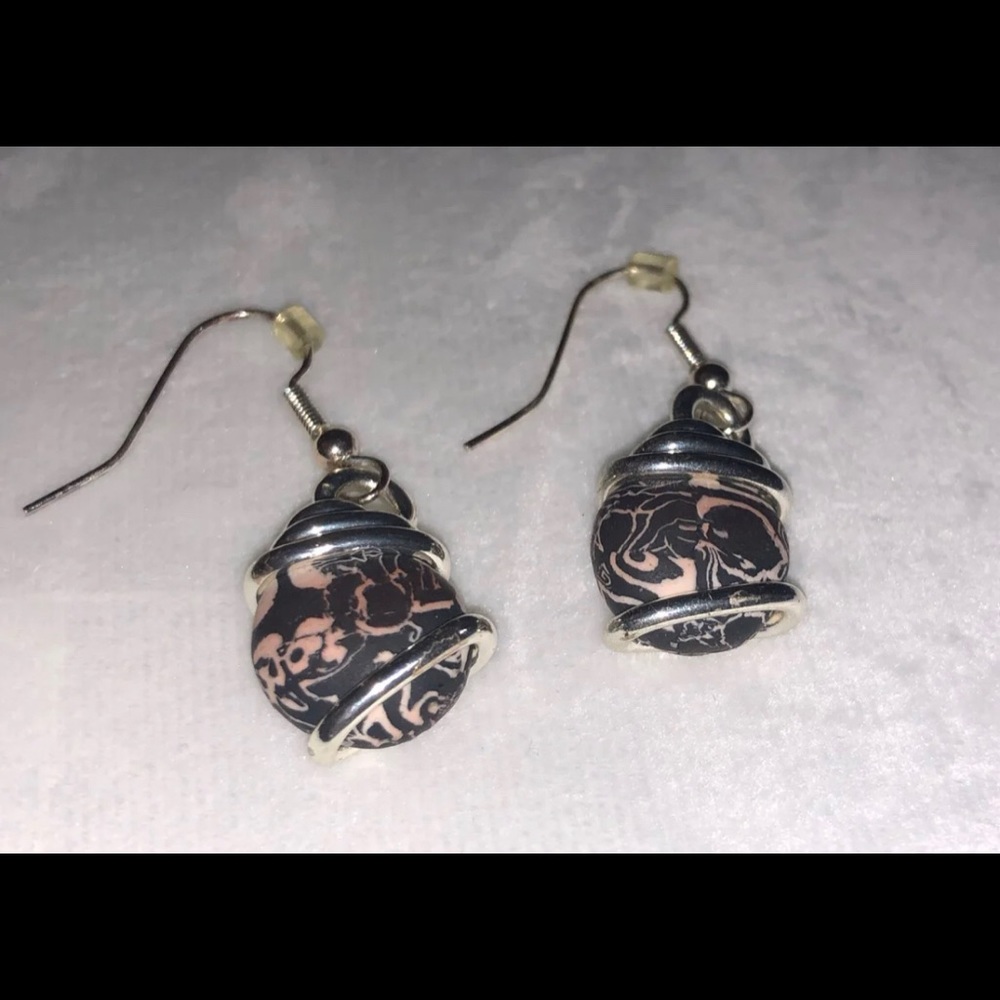Unique marbalized earrings